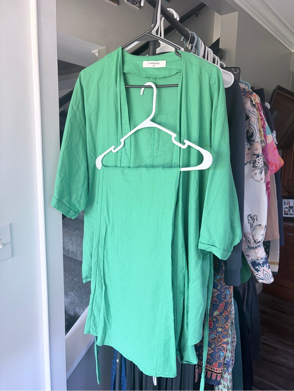 Commense Green Lightweight Duster Kimono